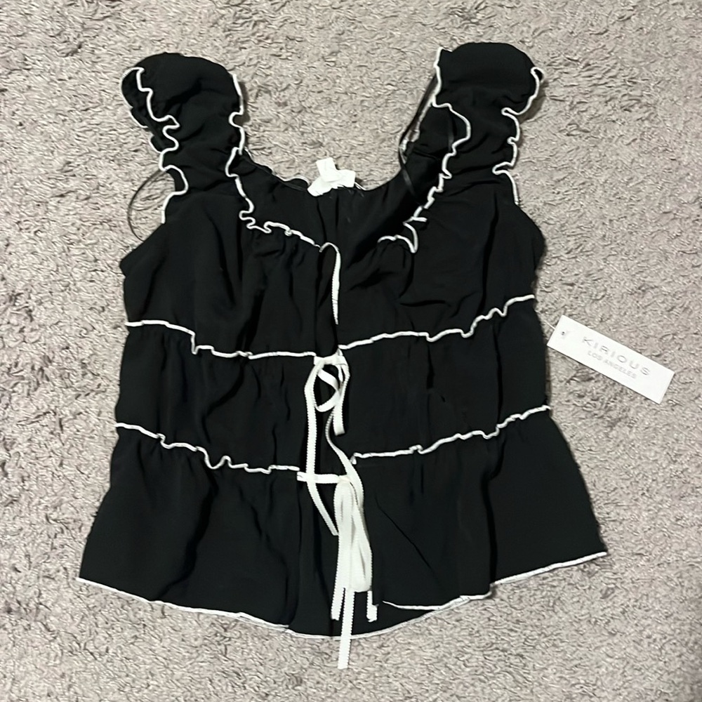 NEW Black and White Going Out Top (Size XS)